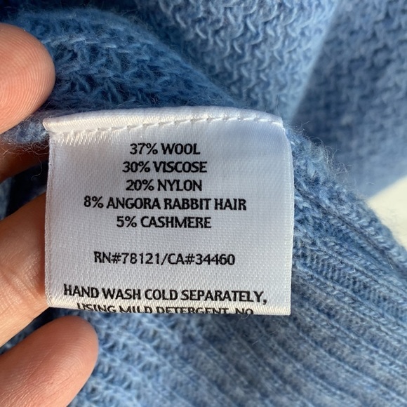 Eileen Fisher Blue Button Double Pocket Angora Cashmere Wool Duster Cardigan S - Picture 4 of 5